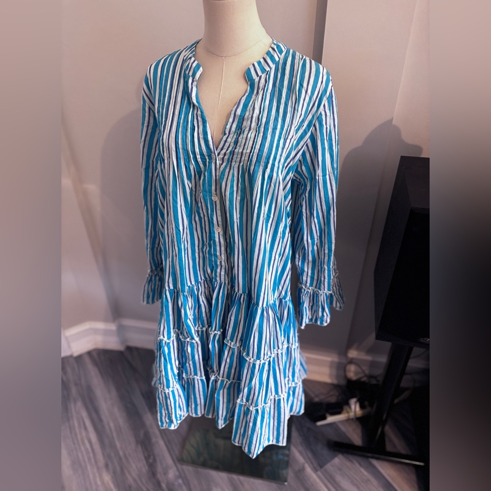 Blue Striped Mini Dress